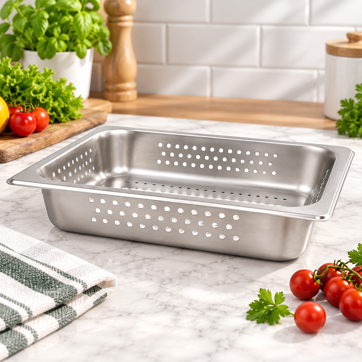 Gastronorm Stainless Steel Strainer Container
