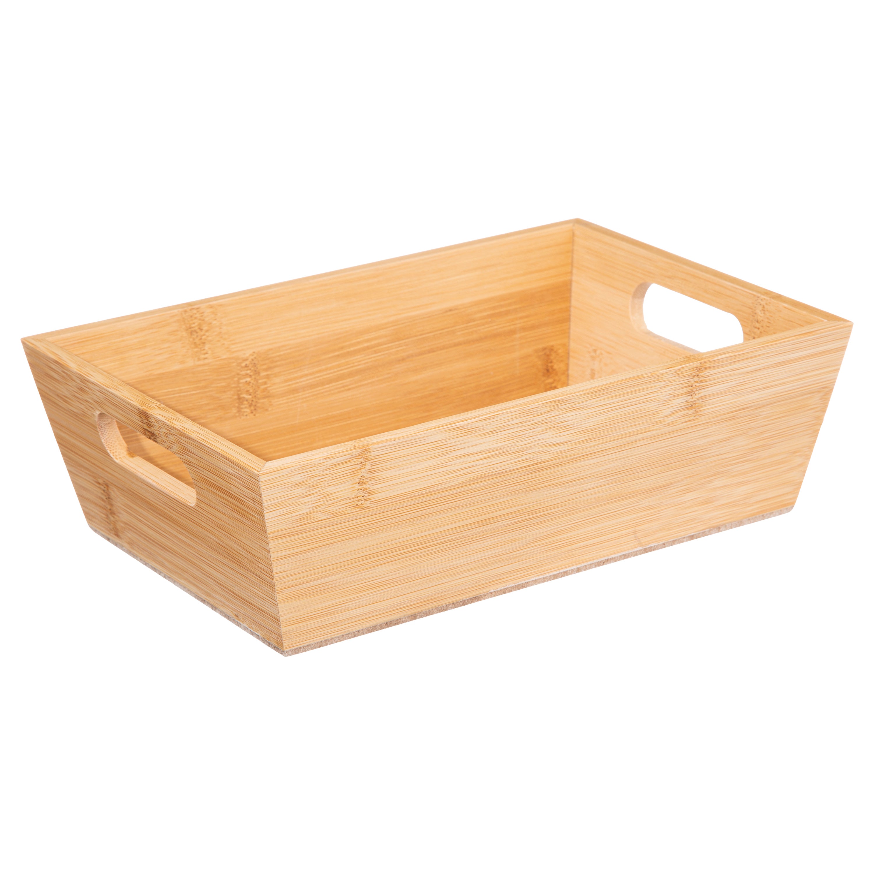 Bamboo Basket with Handles - Rectangle, 23x16 cm