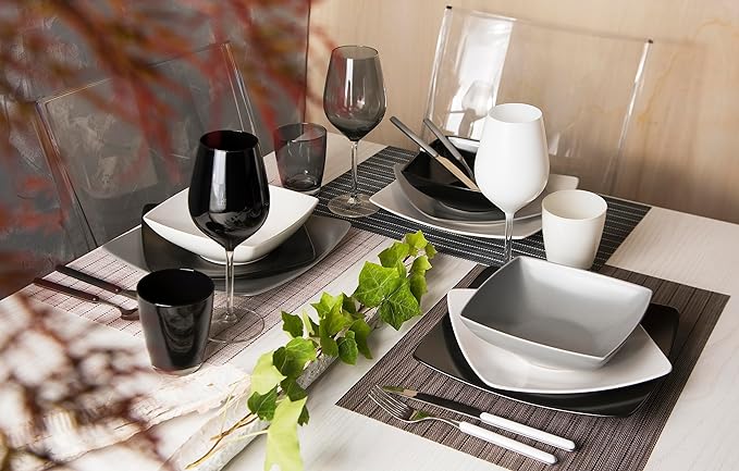 Eclipse Soup Plate - Matte Effect, Square Ceramic