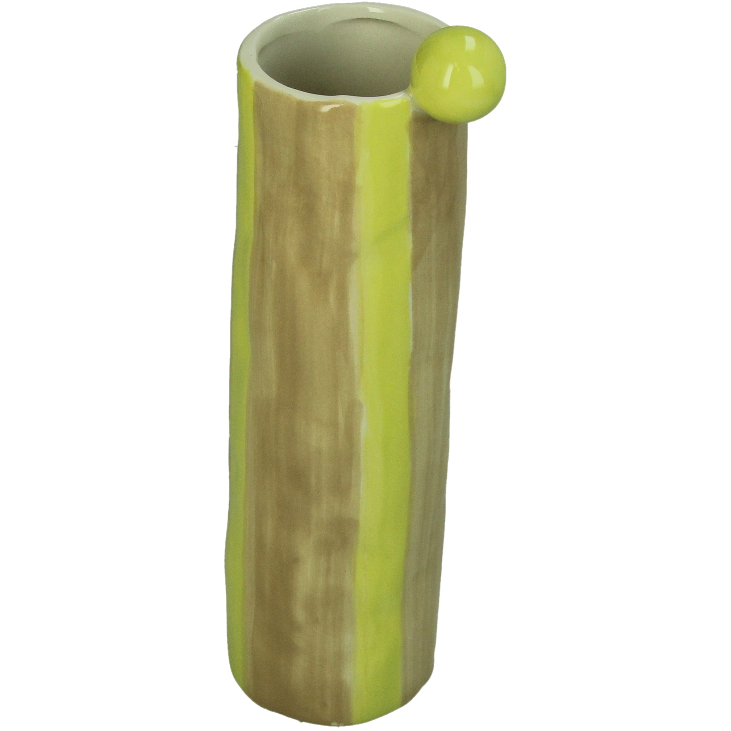 Stoneware Decorative Vase Multi-Color 22 cm with Yellow Ball