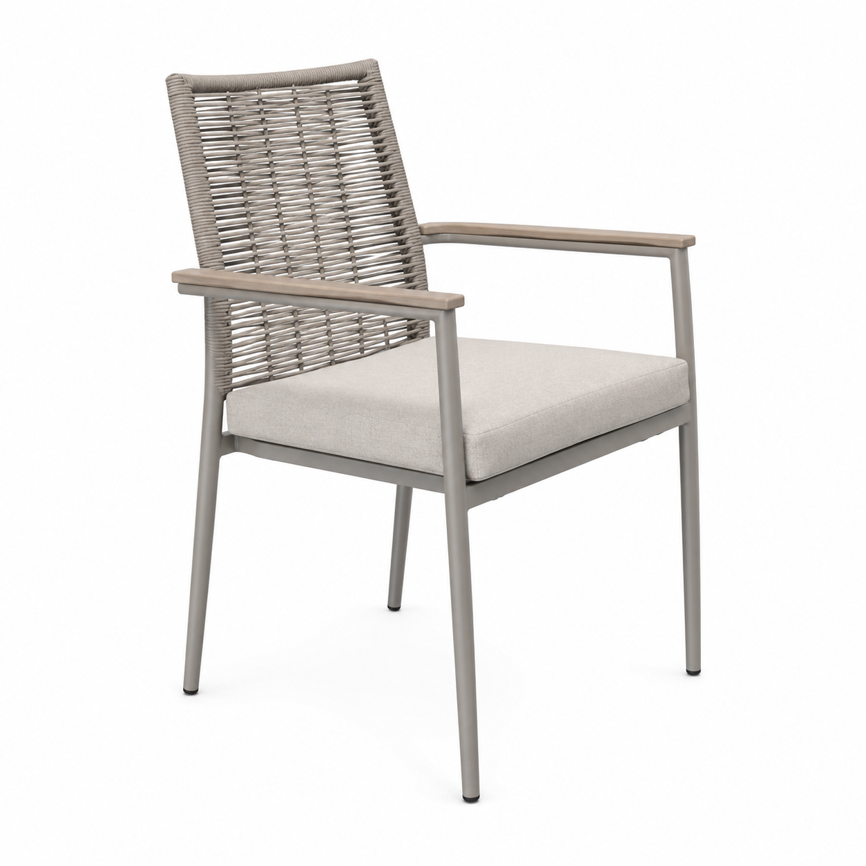 Steel Armchair with Poly wood Armrests