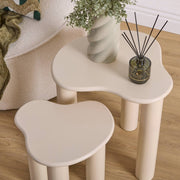 Nesting Tables Olao - Organic-Top Nesting Coffee & Side Tables Beige