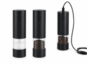 USB Rechargeable Electric Salt & Pepper Mill – Black 17 cm