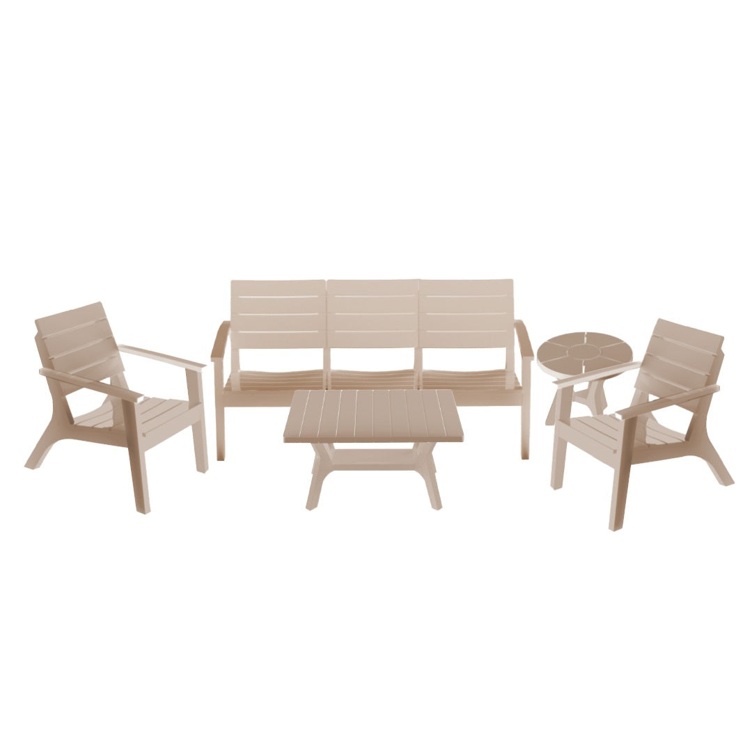 Portofino Set 3 Resin Fiberglass Outdoor Lounge Set for Garden or Patio