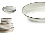 Gray Deep Plate - Sandy-Glazed Classic Design