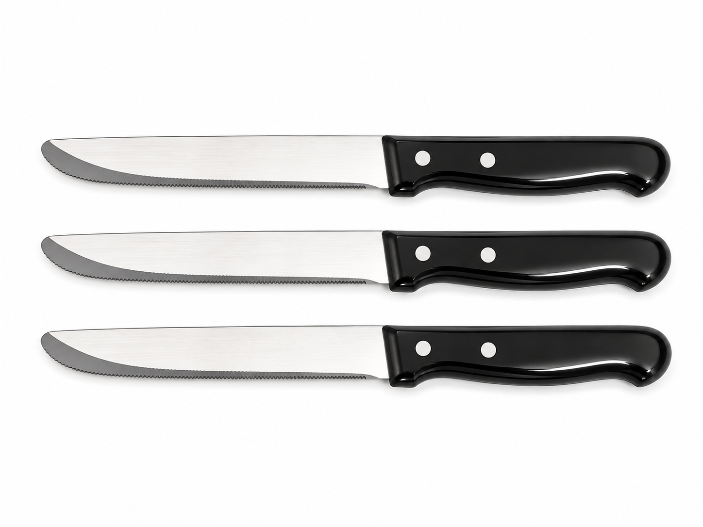 Serrated Chopping Knife with Black Handle 6pcs