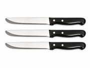 Serrated Chopping Knife with Black Handle 6pcs