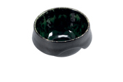 Round Black and Green Stoneware Bowl, Unique Modern Tableware
