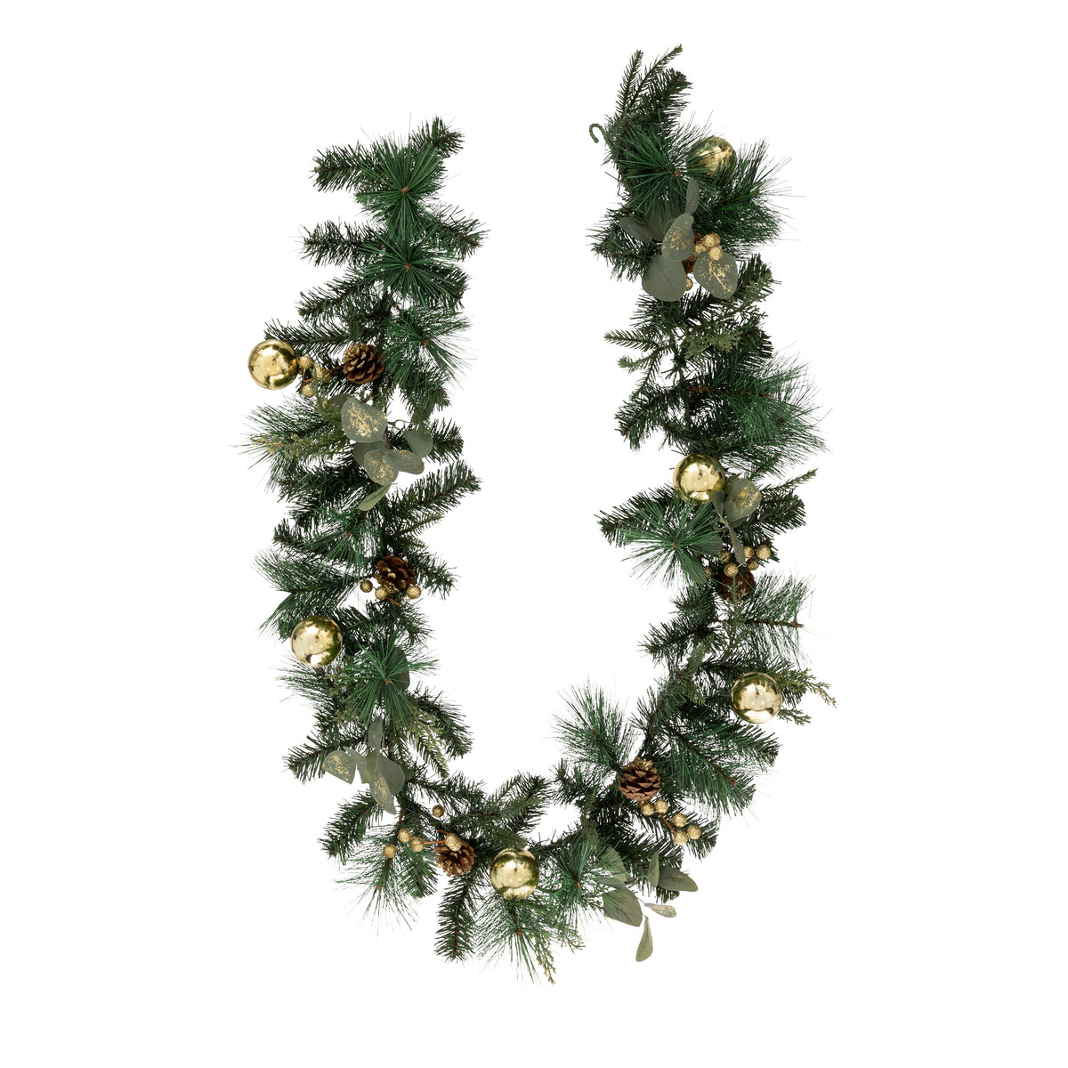 Nature Eucalyptus Garland 2 m - Pinecone & Gold Christmas Garland