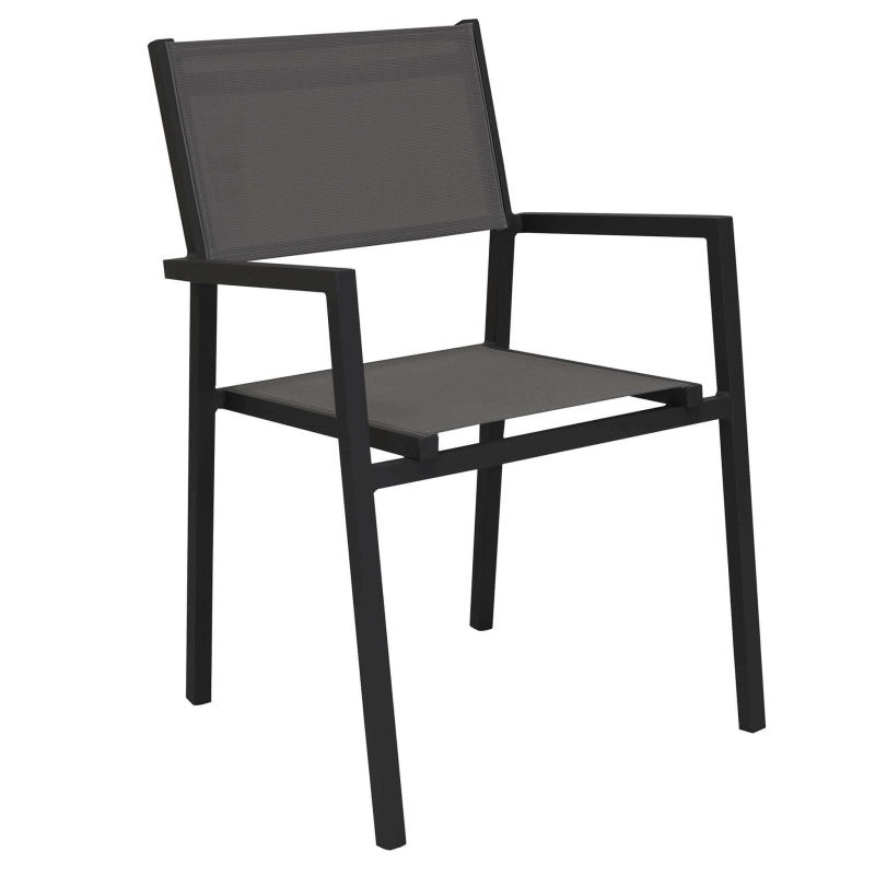 Aluminum Garden Armchair Outdoor Stackable Weather-Resistant Chair