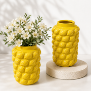 Embossed Lemons Decorative Vase